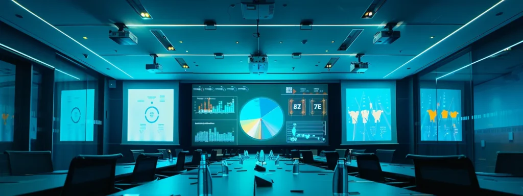 a sleek, modern conference room is illuminated by sharp overhead lights, showcasing a bold split-screen presentation highlighting the contrasting effects of hhc and thc, with vibrant infographics that captivate the audience's attention.