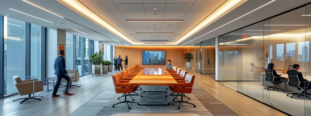 a sleek, modern office space features a polished conference table surrounded by diverse professionals engaged in an intense discussion, illuminated by bright overhead lighting with legal and scientific documents about hhc, cbd, and thc spread out before them, symbolizing the complexities of drug screening and legal status.